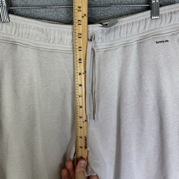 S Tommy John Pants Mens L Beige Lounge Jogger Pockets French Terry Drawstring - Picture 6 of 11